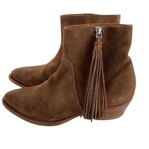 Ralph Lauren Collection Purple Label Suede Tassel Boots Size 37.5 Made in Italy